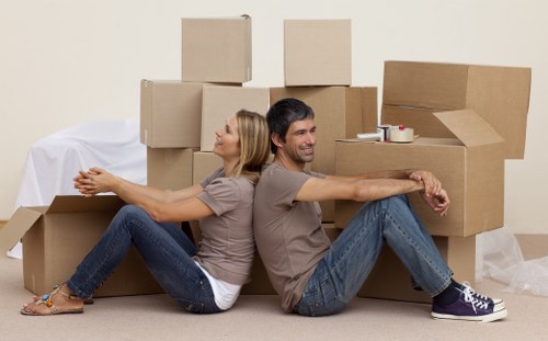 Local moving van used for flat relocation in Haroldpark