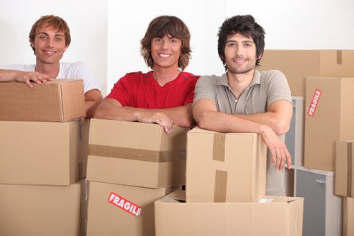 Moving supplies and furniture placed in temporary storage