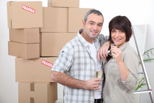Professional team handling office removals Haroldpark equipment safely